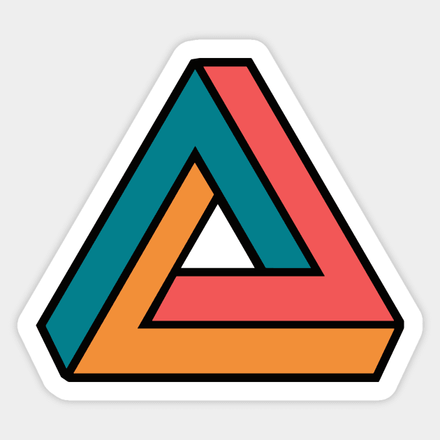 Vintage Penrose Triangle Geometry // Impossible Triangle Sticker by Now Boarding